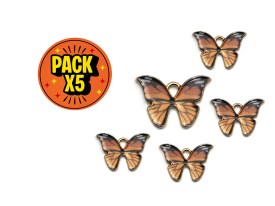 Dije Esmaltado Mariposa Naranja